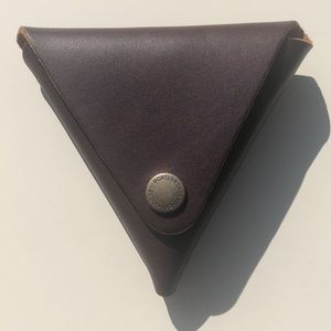 NEW Portland Leather Triangle Pouch Brown Grizzly or Dark Cherry coin purse case